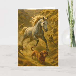 Cartão Nellie protegendo Charlie dos coiotes