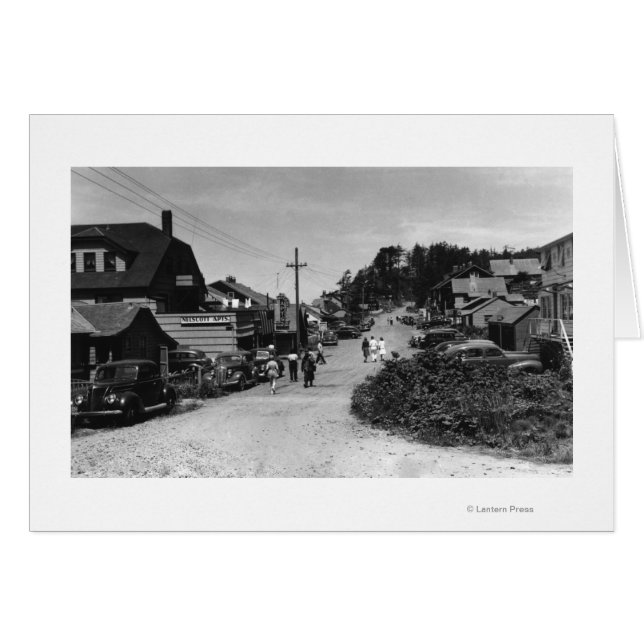 Cartão Nelscott, Oregon Town View Ocean Cotages (Frente Horizontal)