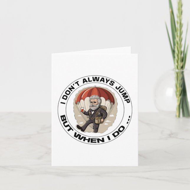 Cartão Nem sempre salto, mas quando paraquedas D (Frente)