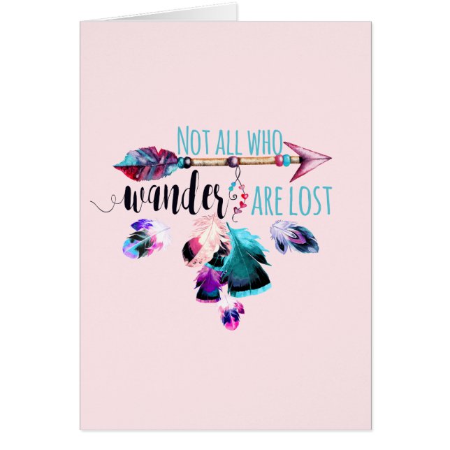Cartão Nem Todos Que Vagueiam Estão Perdidos Boêmia Wande (Frente)