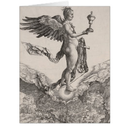 Cartão Nemesis Engrenando por Albrecht Durer