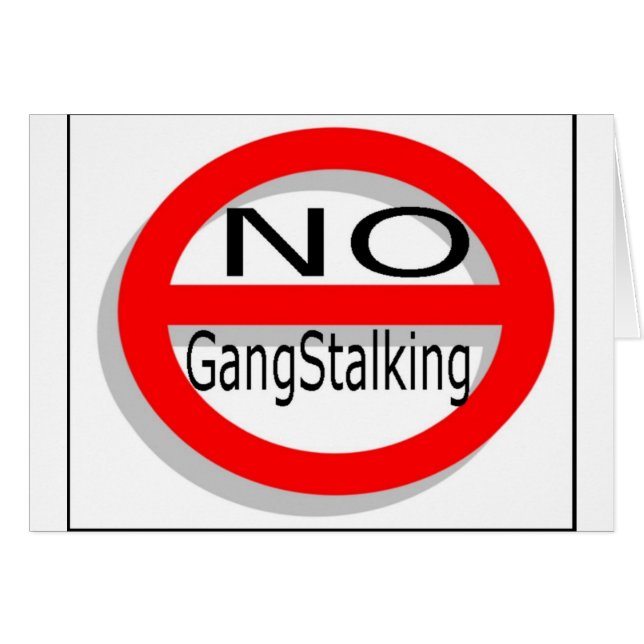 Cartão Nenhum Gangstalking (Frente Horizontal)