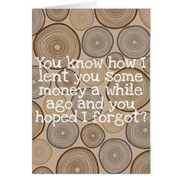 Cartão "Nenhuma necessidade de pagar-me para trás "