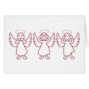 Cartão Nenhuns anjos maus - vermelho