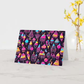 Cartão Neon Birthday Sweets