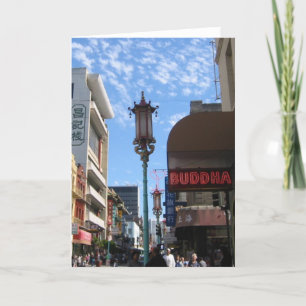 Cartão Neon Buddha San Francisco Note or Greeting Card
