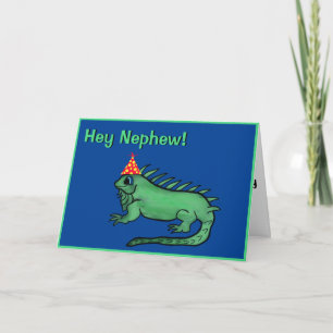 Cartão Nephew Birthday Card - Cute Iguana