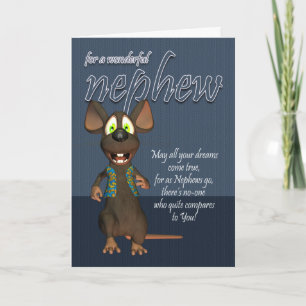 Cartão Nephew Birthday Card - With Funky Mouse