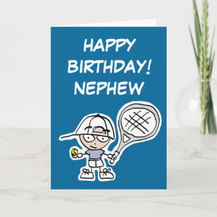 Cartão Nephew Birthday card with little tennis boy