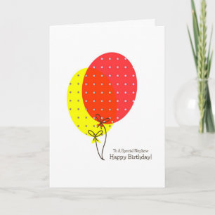 Cartão Nephew Birthday Cards, Big Colorful Balloons