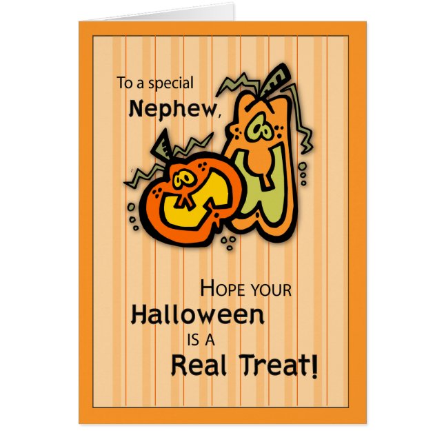 Cartão Nephew Pumpkins Halloween (Frente)