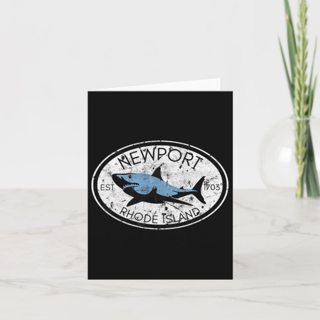 Cartão Neport Rhode Island Fish Shark Fish Beach Vint (Frente)