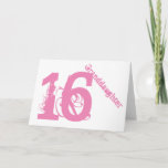 Cartão Neta, 16o aniversário, branco e rosa<br><div class="desc">Um fundo branco que caracteriza o texto cor-de-rosa,  neste 16o cumprimento do aniversário para alguns refrigera a neta. Meus cumprimentos engraçados da mente.</div>