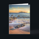 Cartão Neta do aniversário - ilha do Burgh de Bantham<br><div class="desc">Série inglesa das cenas: Uma grande imagem que mostra a ilha do Burgh,  tiro da praia de Bantham no pôr-do-sol. 
Código da imagem: hrcol153</div>