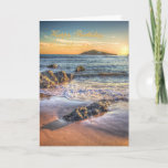 Cartão Neta do aniversário - ilha do Burgh de Bantham<br><div class="desc">Série inglesa das cenas: Uma grande imagem que mostra a ilha do Burgh,  tiro da praia de Bantham no pôr-do-sol. 
Código da imagem: hrcol153</div>