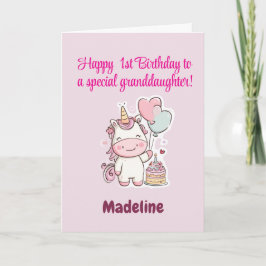 Cartão Neta Especial, Aniversário de 1º Ano Personalizado