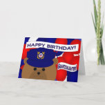 Cartão Neta - guarda da costa do feliz aniversario!<br><div class="desc">Deseje a seu herói da guarda costeira um o feliz aniversario com este cartão de aniversário original do divertimento. Personalize-o adicionando uma imagem de seu herói no interior. (Este design trabalha para todas as taxas e classifica.)</div>