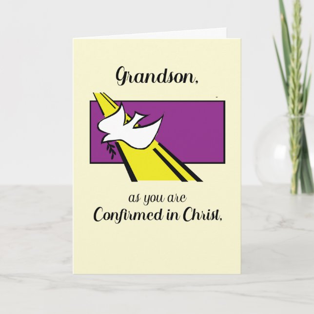 Cartão Neto Confirmado em Cristo Pombo no Roxo (Frente)