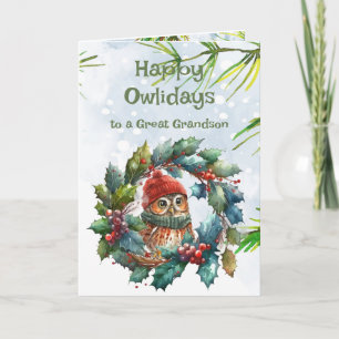 Cartão Neto Natal Coruja Animal Vida Selvagem Natureza