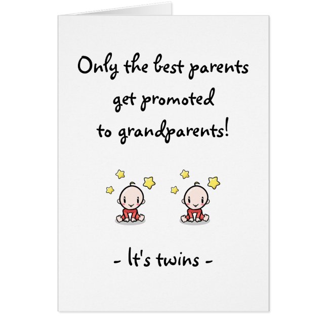 Cartão netos gêmeos, Parabéns avós, (Frente)