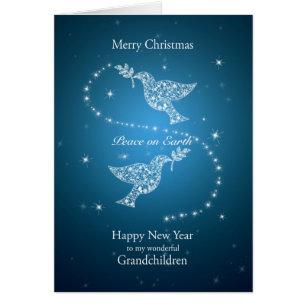 Cartão Netos, pombas do Natal da paz