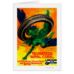 Cartão Neumaticos Royal Cord Vintage Poster Europe