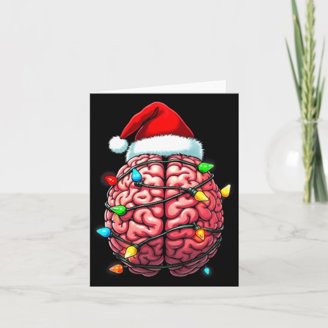 Cartão Neuro Nurse Xmas Santa Hat Neurology Premium Tri-b (Frente)