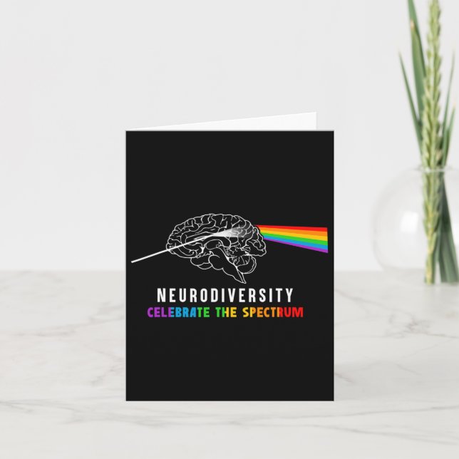 Cartão Neurodiversity Autismo Espectro Cérebro Asd Chuva  (Frente)
