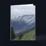 Cartão nevado do Feliz Natal das montanhas<br><div class="desc">Fotografia nevado das montanhas por MWright para o artbywrightdesign</div>