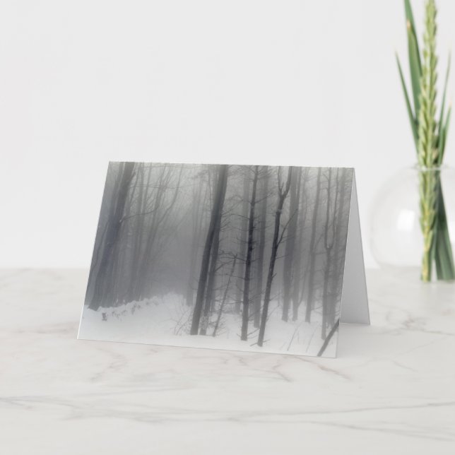 Cartão nevado do feriado das madeiras de Vermont (Frente)