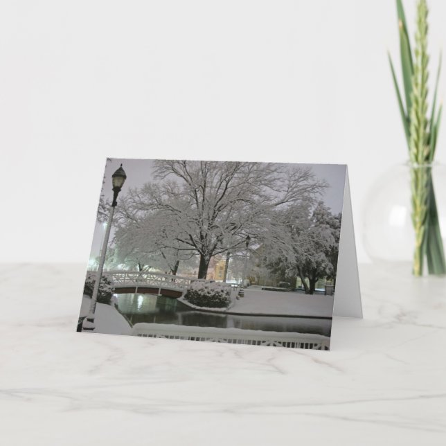 Cartão nevado do Natal do parque (Frente)