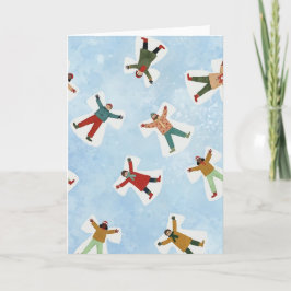 Cartão Neve Angel Winter Christmas Watercolor
