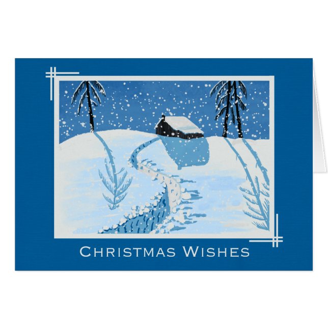 Cartão Neve de queda pacífica (Frente Horizontal)