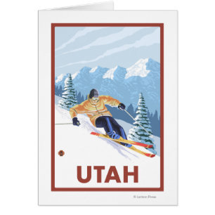 Cartão Neve em declive SkierUtah