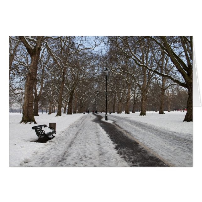 Cartão Neve em Hyde Park (Frente Horizontal)