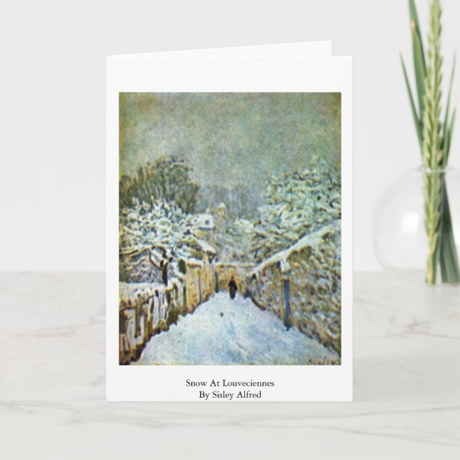Cartão Neve em Louveciennes por Sisley Alfred (Frente)