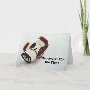 Cartão Never Give Up the Fight Boxing Themed Card
