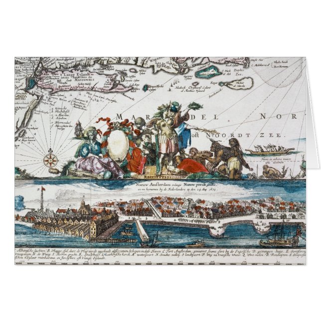CARTÃO NEW AMSTERDAM, 1673 (Frente Horizontal)