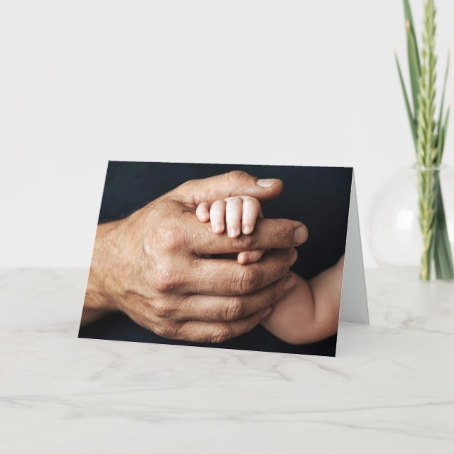Cartão New Baby and Daddy's Hands (Frente)