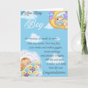 Cartão New Baby boy greetings cards