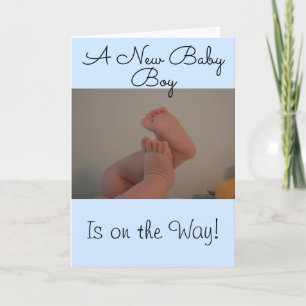Cartão New Baby Boy no Way Baby Feet PHOTO