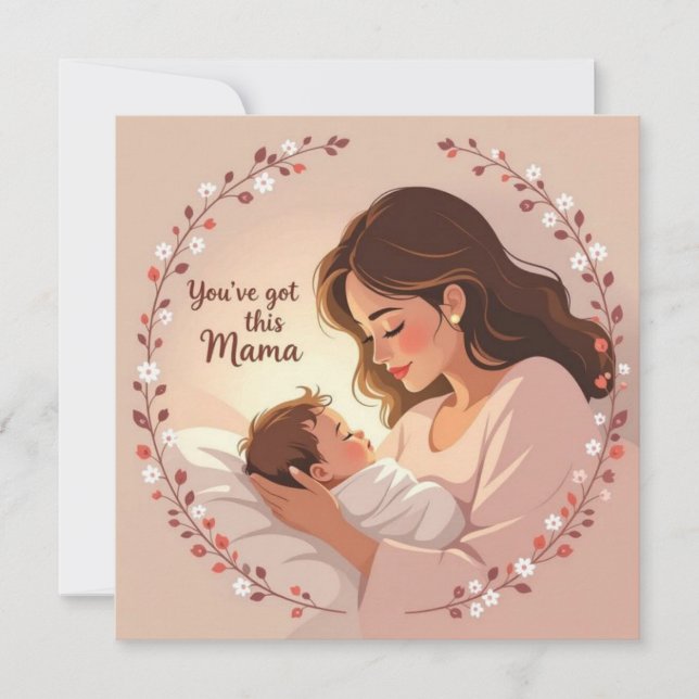 Cartão New baby card for mom warm heartfelt message  (Frente)