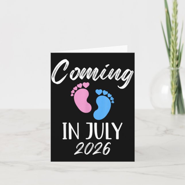 Cartão New Baby Coming In July 2026 Funny Baby Shower Boy (Frente)