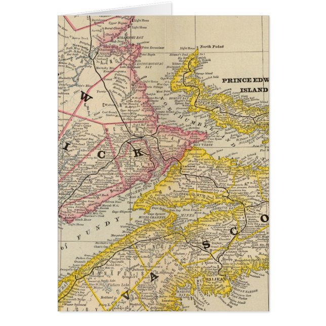 Cartão New Brunswick, Nova Escócia (Frente)