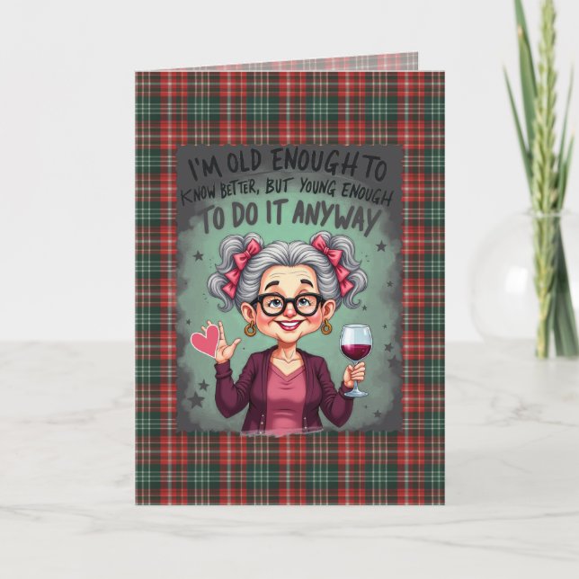 Cartão New Brunswick Provincial Tartan Humorous Birthday (Frente)