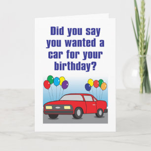 Cartão New Car Humorous Birthday Card
