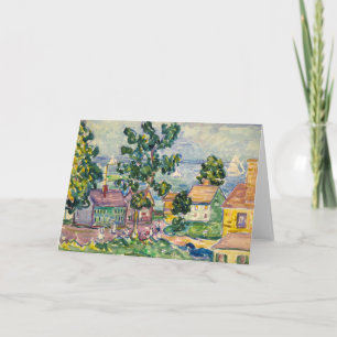 Cartão New England Coastal Village Maurice Prendergast