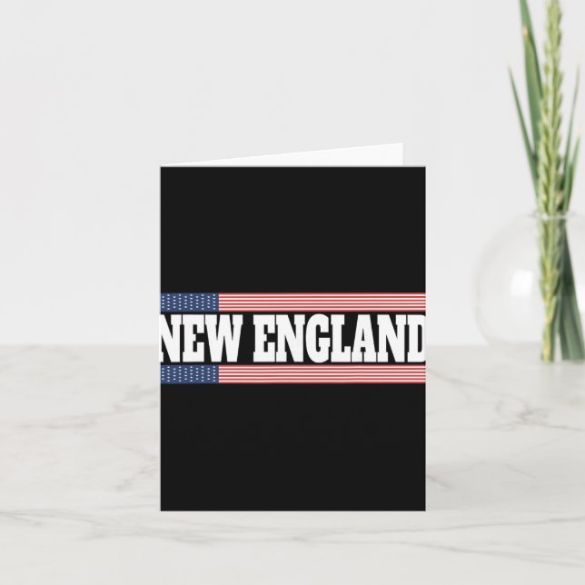 Cartão New England Usa Flag Patriotic State Varsity New E (Frente)