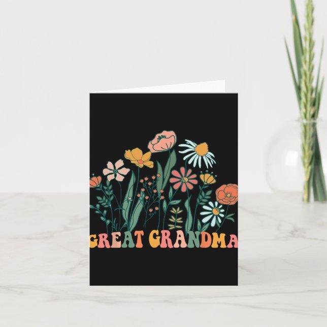 Cartão New Great Grandma Wildflower First Birthday &amp;  (Frente)