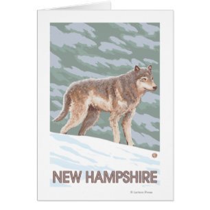 Cartão New HampshireWolf Scene
